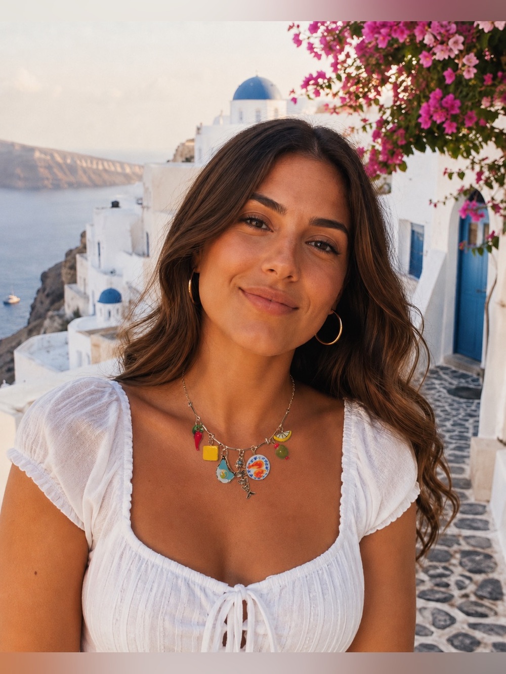 Atterri Mediterranean Ceramic Charm Necklace